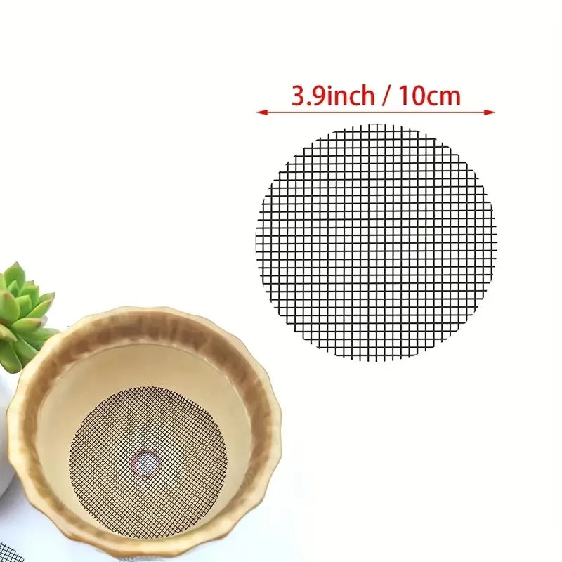 Betta Grower 50-Piece Round Pot Hole Screen Mat: Prevent Soil Loss in Gardening